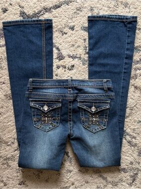 Y2K Tokyo Rhinestone Low Rise Bootcut Jeans